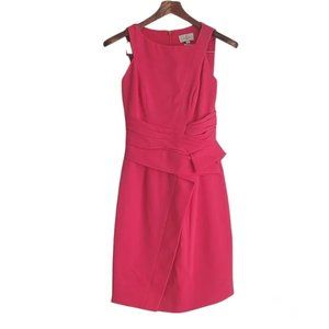 J. Mendel Silk Asymmetric Sleeveless Peplum Dress Pink Size 4